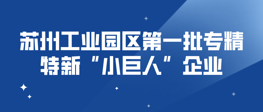 項(xiàng)目名單公示 | 蘇州工業(yè)園區(qū)第一批專精特新“小巨人”企業(yè)