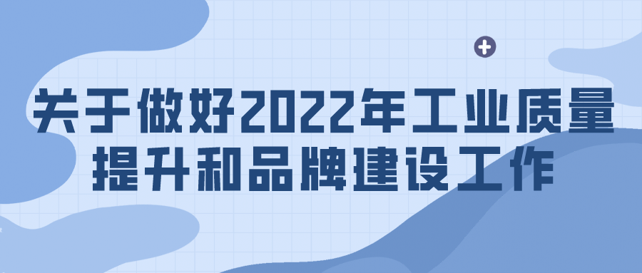 關(guān)于做好2022年工業(yè)質(zhì)量提升和品牌建設(shè)工作