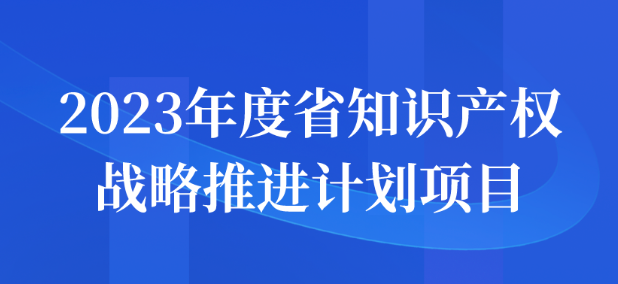 2023年度省知識(shí)產(chǎn)權(quán)戰(zhàn)略推進(jìn)計(jì)劃項(xiàng)目