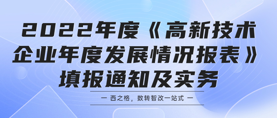 2022年度《高新技術(shù)企業(yè)年度發(fā)展情況報表》填報通知及實務(wù)