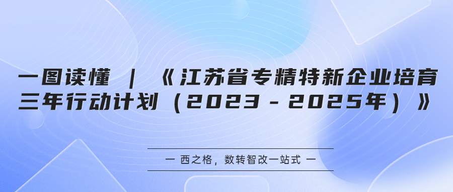 一圖讀懂 | 《江蘇省專精特新企業(yè)培育三年行動計劃（2023－2025年）》