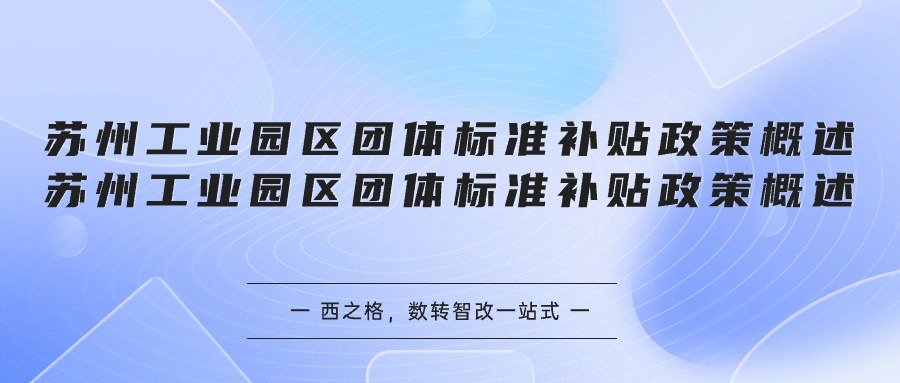 蘇州工業(yè)園區(qū)團體標準補貼政策概述