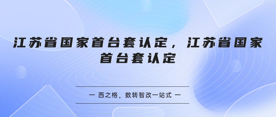 江蘇省國家首臺套認定