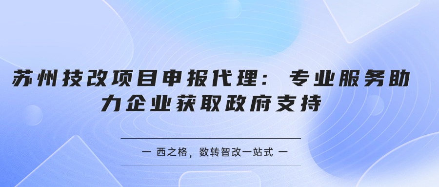 蘇州技改項目申報代理: 專業(yè)服務(wù)助力企業(yè)獲取政府支持